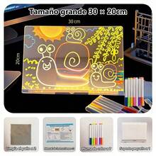 Tablero de escritura luminoso de acrílico, tablero de mensajes, tablero de dibujo infantil, soporte LED pintado a mano DIY - Multicolor - Ver 8