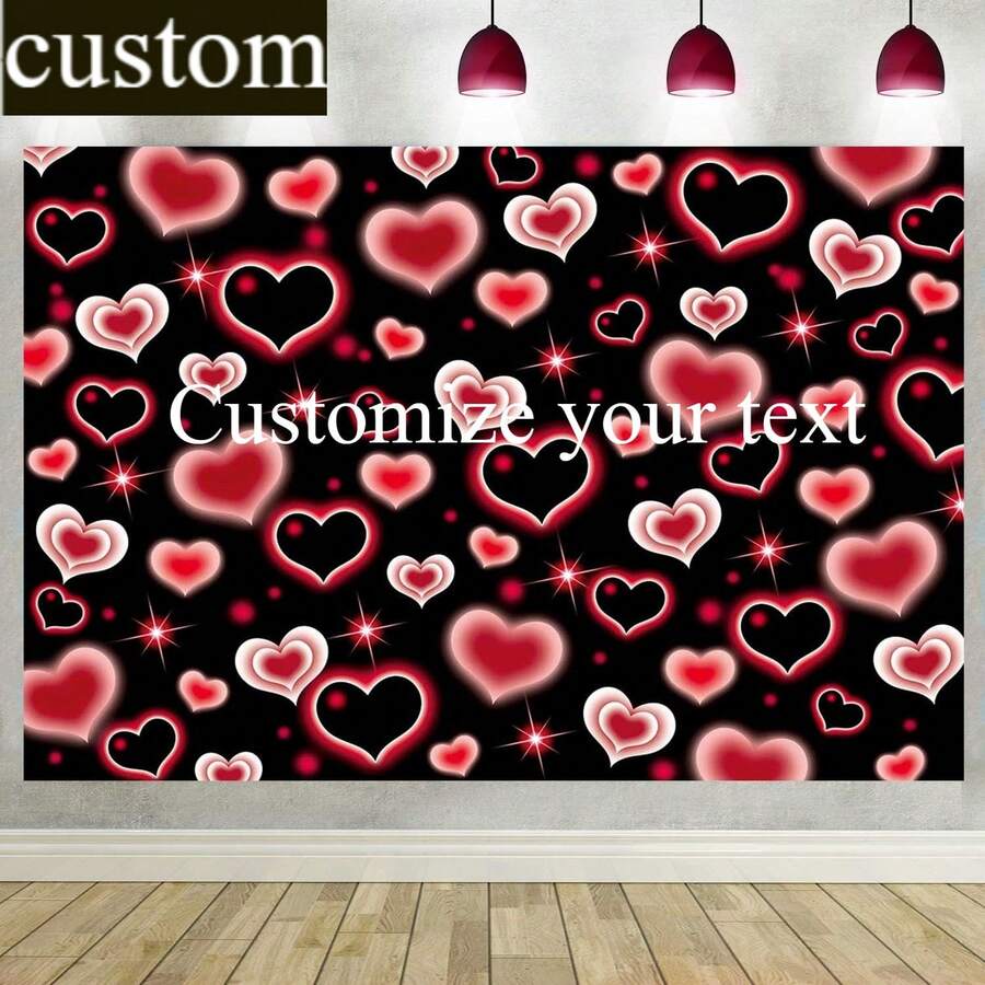 Tapiz personalizado con texto Y2K de los años 2000, decoración de pared con corazón de brillo, telón de fondo fotográfico con tema de cumpleaños de niñas de los años 2000 - Multicolor 1 - Ver 1