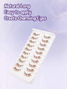 Brown Eyetail Elongated Eyelashes 10 Pairs Fox Eye, Segmented Eyelashes,Clear Band ,Cross ,Natural Looking False Eyelashes 15mm,Can Be Cut Look Like Individual Clusters - Cat Eye Lashes - View 7