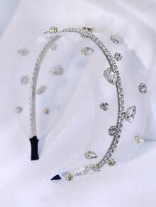 紫色蝴蝶手工发箍，优雅设计，适合婚礼、派对和日常佩戴，女士适用。 - 銀色 - 查看 8