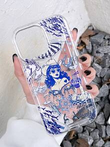 1个复古美式西部牛仔女郎马蹄铁舵仙人掌图案防滑透明气垫软手机壳，兼容 11/12/13/14/15/16/17 Pro Max - 彩色 - 查看 2