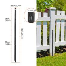 2/4PCS Heavy Duty Fence Post Anchor Repair Kit Support Wood Pile Metal Ground Spike - Black - View 4
