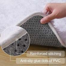 Soft Shag Rugs For Bedroom, White Fluffy Shaggy Rugs For Living Room Office, Luxury Modern Plush Carpet Girls Boys Room Dorm Indoor Home Decor, Upgrade Non-Slip - trắng - Xem 5