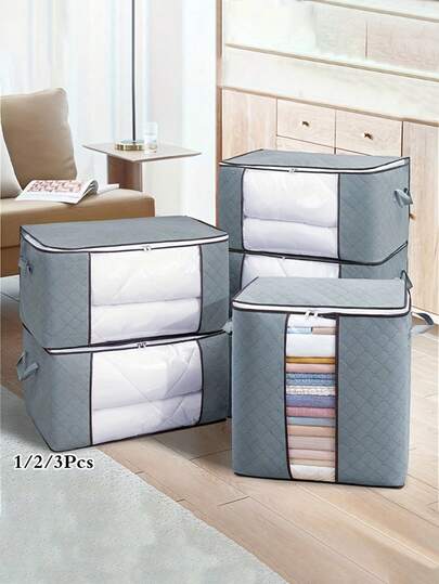 用这款大号收纳袋整理您的衣柜——加固提手、透明窗口和耐用拉链！卧室配件，床下收纳好帮手。