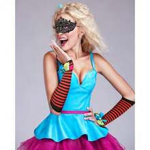 Benefeet Sox Womens Rainbow Striped Knee High Thigh High Socks Arm Warmers Set Fingerless Gloves Halloween Costume - 黑紅條紋 - 查看 6