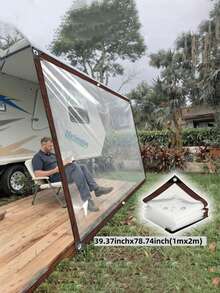 1pc Waterproof Tarpaulin Cloth, Thick Transparent Plastic Film, Greenhouse Membrane, PE Sheeting, Outdoor Dust-Proof And Insulation - A - View 4