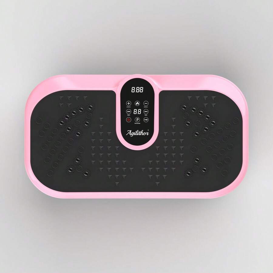 Vibration Board, 200 Vibration Levels, 5 Automatic Training Programs, Muscle Vibration Board With Remote Control And Resistance Band. Home Fitness Equipment, Won't Disturb Neighbors. - Hồng - Xem 1