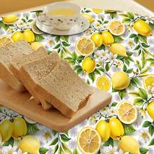 1 Roll Yellow Lemon Floral Self-Adhesive Wallpaper, Removable Waterproof Contact Paper, Fruit Pattern Suitable For Living Room, Bedroom, Kitchen, Furniture Decoration, Rental-Friendly, DIY Gift Wallpaper - Lemon - View 8