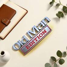 Old Man Edition 3D Metal Car Badge - Heavy Duty Zinc Alloy Emblem With 3M Adhesive, Waterproof Fender & Tailgate Decal For , Truck, SUV & Off-Road Vehicles - 1件 銀紅色 - 查看 7