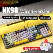 AJAZZ NK98 98-Key Wired Mechanical Keyboard, 3-Color Backlit Keycaps, Metal Knob, Floating Key Design, Blue/Red Switch Options, Full-Key Hot-Swappable, Includes Numeric Keypad - Official Authentic - View 11