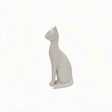 1 pieza Elegante estatua de gato, escultura de arte minimalista, figura de gato, decoración abstracta para el hogar, decoración de escritorio/gabinete/dormitorio, regalo para ella, diseño refinado, artesanía delicada - Blanco - Ver 6