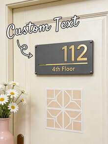 Personalized Laser Engraved Acrylic House Number Plaque - Customizable With Your Name And Address, Minimalist Design, Suitable For Indoor And Outdoor Use. Made Of Acrylic With High-Quality Engraving, Perfect For Yards, Villas, Streets Or Communities. Outdoor Signage | Modern House Number Plate | Acrylic Identification, House Number, Outdoor Home Signage - Multicolor - View 5