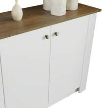 Bufetera Con Espacio de Almacenaje Madesa Con 3 Puertas BB - Blanco y Marrón - Ver 6