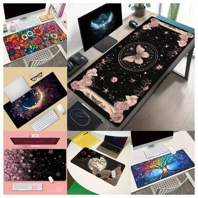 One Tree Of Life Pattern Mouse Pad | Natural Rubber Desktop Mat, Colorful And Exquisite Tree Design, Suitable For Gaming And Office Use, Desktop Mat.