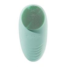 Portable Electric Silicone Facial Cleanser With Waterproof Vibration Massage Function, 5 Modes, Deep Skin Exfoliating Facial Brush. - 薄荷綠 - 查看 1