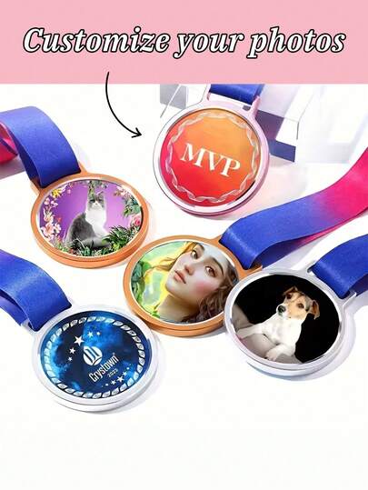 Customize Personalized Acrylic Round Medal,Custom Photo,3 Styles,Anniversary Gift For Him, Couple Gift,Unforgettable Gratitude Gift For Celebrating Special Days,Custom Corporate Recognition Medal,Employee Award Medal - Retirement Or Appreciation Gift For Staff & Manag