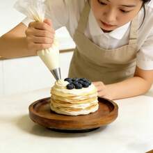 8-Inch Round Multifunctional Wooden Tray, Rotating Wooden Spice Rack, Suitable For Holidays, New Year, Spring Festival - Khaki - View 3