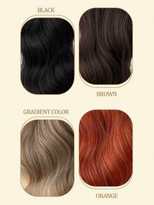 魔术贴卷发夹式马尾辫接发，黑色、棕色、橙色渐变棕色，24英寸长波浪卷，耐热硬质合成发片，适合女孩和女士在圣诞节和万圣节日常佩戴 - 拼色 - 查看 9