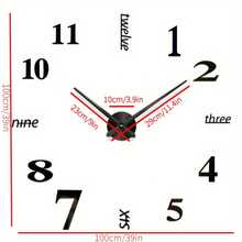 1pc Gold Creative DIY Wall Clock, Fashionable Hanging Style, Minimalist Home Decor Clock, Equipped With Quiet Quartz Movement, No Drilling Required, Suitable For Bedroom, Home Decor, Room Decor, Wall Clock, Dorm Decor, Back To School Season - Gold - View 2