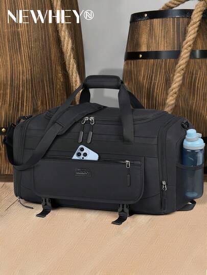 NEWHEY Bolsa de gimnasio para hombres de 40/55L, bolsas de deporte tipo bolso, bolsa de gimnasio para hombres con compartimento para zapatos y bolsillo húmedo, resistente al agua, bolsa de viaje tipo bolso, ligera, para fin de semana y pasar la noche