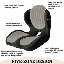 1pc Upgrade Ergonomic Memory Foam Cushion For Office, Stool, Car Seat Cushion, Integrated Lumbar And Back Support, Ideal For Birthday Gifts, Mother's Day Gifts, Perfect Gift For Parents And Friends, Lightweight, Portable, Medium Soft Firmness High-Density - 黑色 - 查看 6