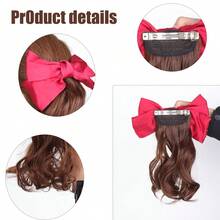弹簧夹红色蝴蝶结发圈 - Dark Brown - 查看 5