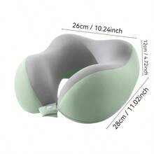 Ergonomic U-Shaped Neck Pillow With Storage Bag, Slow Rebound Head Support, Machine Washable, Lightweight And Portable, Suitable For Travel, Office, And Airplane Use, Stylish And Durable, Convenient Design, Soft And Comfortable For Sleeping, Mixed Colors, Compact And Lightweight, Easy To Store, Suitable For Home And Travel Use, Airplane Travel Pillow, Airplane Travel Pillow, Car Travel Pillow, Office Comfort, Sleep Aid, Stylish Design, High-Quality Foam, Breathable. - Mint Green - View 7