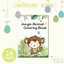 A5 Jungle Animal Coloring Book, 24 Cute And Fun Doodle Patterns, Ideal For Relaxation. Great Birthday Gift For Family And Friends, Also Suitable For Back To School, Easter, Stationery, Preschool Supplies, Mother's Day, Easter Decor - Jungle Animals - View 10