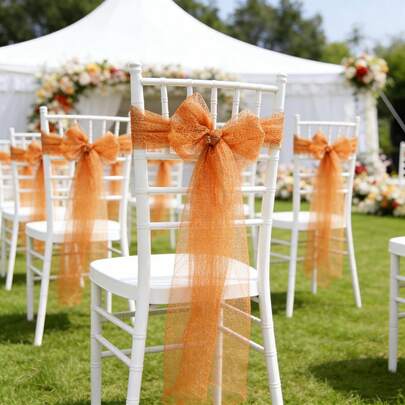 Conjunto de 6 faixas de gaze para cadeiras de casamento, fitas decorativas para casa, 40*275cm/16*108 polegadas, laços DIY reutilizáveis e laváveis, multicoloridas, para restaurantes, hotéis, banquetes e formaturas.