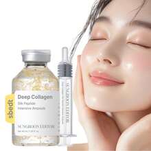Silk Peptide Deep Collagen Ampoule Serum, Peptide & Collagen Complex For Instant Firming And Hydration, Lightweight Korean Skincare Serum For Smoother, Glowing Skin, With Eye Massage Wand - Hyaluronic Acid - Xem 8