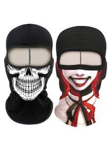 1 Stück/2 Stücke Unisex Sport Klettern elastische feuchtigkeitsableitende bedruckte Gesichtsmaske für Motorradfahren, geeignet für Outdoor, Lässig, Party, Cosplay - L - Übersicht 17