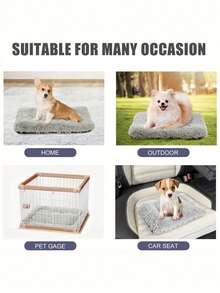 2-In-1 Foldable Pet Bed Mat, Gray, Suitable For All Seasons, Pet Supplies, Cat Bed, Dog Bed, Long Fur Warm, Reversible - Multicolor - View 4