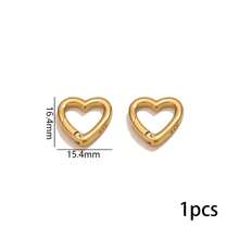 1个18K镀金304不锈钢弹簧扣环，心形/竹节形/圆形O型环连接器，适用于DIY项链手链首饰制作 - 卡扣 - 查看 20