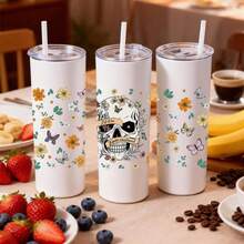 UV DTF Transfer Stickers Cup Wraps Decals Waterproof Transfer Paper For 16oz Glass,  Skull Flowers Butterflies Colorful Art , Perfect For Glass Cups, Mugs, And Thermoses, Suitable For Both Men And Women.,Valentine's Day Decorations, Valentine's Day Gifts, Weddings, Wedding Decorations. - A - Xem 5