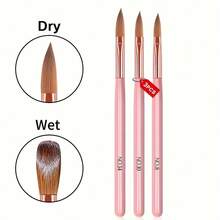 3 Piecesprofessional Nail Brush Set-High-Precision 3D Construction Gel Brush And Seamless Acrylic Drawing Pen For Nail Extension, Carving And Design Art-The Final 3 Pieces Set, Release Your Creativity - Multicolor - View 1