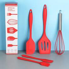 5件套硅胶厨具不粘锅耐热铲烘焙工具套装 - 彩色 - 查看 1