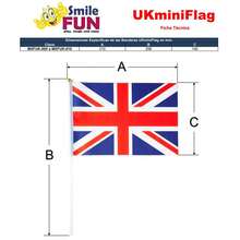 Banderillas de Reino Unido, MXFUK-000, 1Pza, Reino Unido, 14x21cm, Tela Poliéster, Asta Plástico. - Multicolor - Ver 4