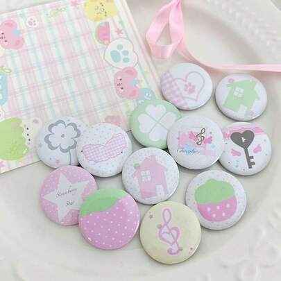 Pins de té de boba mini lindos, pins decorativos de boba de dibujos animados adorables de 25 mm, broche kawaii
