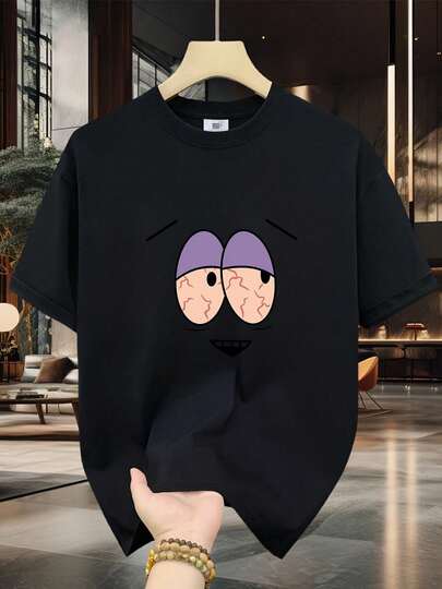 Camiseta de Algodón 100% para Hombre - Manga Corta, Cuello Redondo, Estampado Digital, Cómoda para Todas las Estaciones, Lavable a Máquina, Ideal para Salidas Diarias, Cuello Redondo, Dise?o Circular, Camiseta Casual de Verano Tshirt Muscle Freaks Cartoon estilo Funny SouthPark