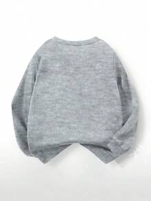 Disney Official Licensed Minnie Mouse Adorable Print Girls Cute Style Sweatshirt Lightweight & Easy To Care Versatile Daily Casual Wear - 灰色 - 查看 2