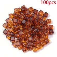 10-100颗琥珀色扎染亚克力珠,形状各异,复古风格DIY串珠材料,适用于珠宝制作、手链/项链/耳环、工艺品、钥匙扣、手机挂绳、配饰、服装和包包装饰 - 琥珀色 - 查看 20
