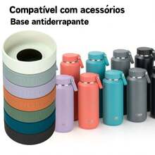 TYESO 500ML/17OZ 1 Piece Stainless Steel Insulated Bottle, Features Handle, Keeps Temperature For 10 To 24 Hours, Double-Walled Stainless Steel Construction For Leak Proof And A Distinctive Design. Ideal For Sports, Fitness, Travel, Commuting And School Use. Makes An Excellent Gift. - Ngẫu nhiên - Xem 10