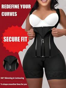 Women's Faja Moldeadoras Colombianas Lace Overlay With Non-Slip Silicone | High-Elasticity Corset Bodysuit With Firm Compression & Adjustable Straps, Strong Shapewear Bodysuit For Workouts & Social Gatherings - 黑色 - 查看 6