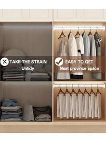 Extra Long Stainless Steel Curtain Rod, Shower Curtain Rod, Window Curtain Rod, Wardrobe Hanging Rod, Extendable Rod, Laundry Drying Rod, Hanging Rod, Bracket, Kitchen Utensil Storage Rod - Multicolor - View 5