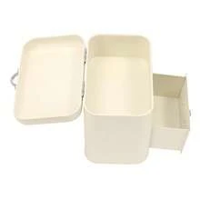 Metal Bread Boxes, 2 Layer Iron Bread Storage Bin Kitchen Container With Top Lid And 1 Drawer Large Capacity Bread Fresh Keeper Organizer For Farmhouse Kitchen Counter (Milky White) - Milky White - View 8