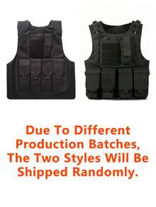 Outdoor Tactical Vest - Multifunctional Protective Tactical Vest, Made Of Durable Oxford Cloth With MOLLE System, Adjustable Shoulder And Waist Straps, Breathable Mesh Back, Quick Release Buckle, Designed For Ballistic Plates And Multiple Practical Pockets; Lightweight, Water-Resistant EDC Chest Rig Suitable For Hiking, Climbing, Airsoft, Paintball, Military Training, Security And Rescue; Unisex, Ideal Gift For Valentine's Day - màu đen - Xem 11