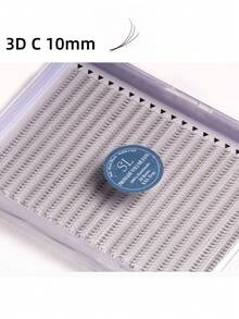 每盒800片，20排，超大容量托盘，蓬松3D/4D/5D/6D/8D/10D/2D俄式浓密预制睫毛簇，超快速嫁接，纤细纤长根部，进口韩国PBT纤维，超黑超柔软，C/D卷度，8-15mm预制睫毛簇，专业级 - C - 查看 89