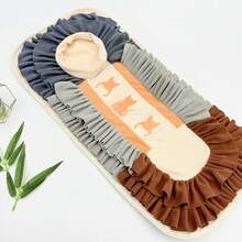 Pet Snuffle Mat, Dog Puzzle Toy, Chew Resistant & Washable, Anxiety Relief, Slow Feeder Training Mat For Small/Medium Dogs & Cats - Beige - View 6