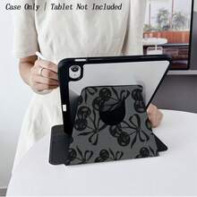 1PC Dark Gray Cherry & Bow Tablet Case - Y2K Aesthetic Style, 360° Rotating Stand & Shockproof Cover, With Pen Holder Compatible With 10.9/10.2/ Air 5th Gen/Pro11/10th/9.7/Air 2/ (7th Gen)/ (8th Gen)/ Air 4/5/ Pro 11/ 10th Generation 10.9-Inch 2022 Smart Case/ Air 13(M3 2025)/ Air 11(M3 2025)/ Air 11(M3 2025)/ 11(A16 2025), Auto Sleep/Wake Function - Multicolor - View 5