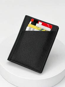 HOVI'S Simple Classic Slim Card Holder Business Office Commuter Casua Portable Lightweight Multi Card Position Card Case Multifunctiona Coin Purse Wallet - Black - View 1